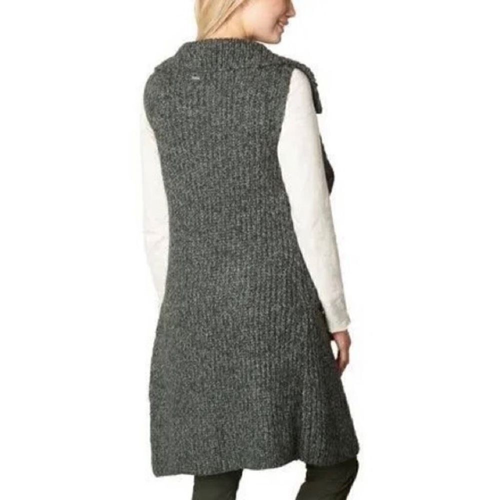Prana Thalia Sweater Vest Cardigan Sleeveless‎ Open Front Chunky Gray Women XS - Picture 3 of 11